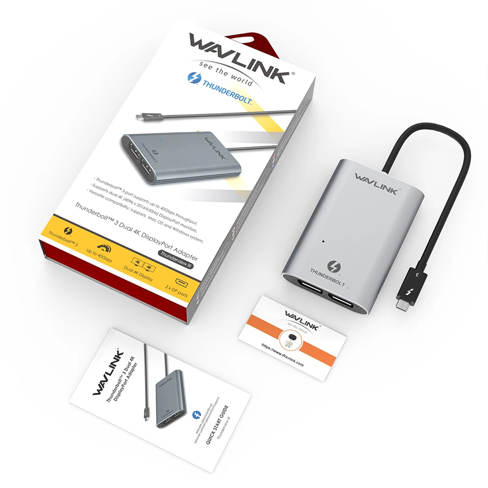 USB-концентратор Wavlink Thunderbolt 3 4K 60 Гц для Macbook Pro/Air USB-C | Компьютеры и офис