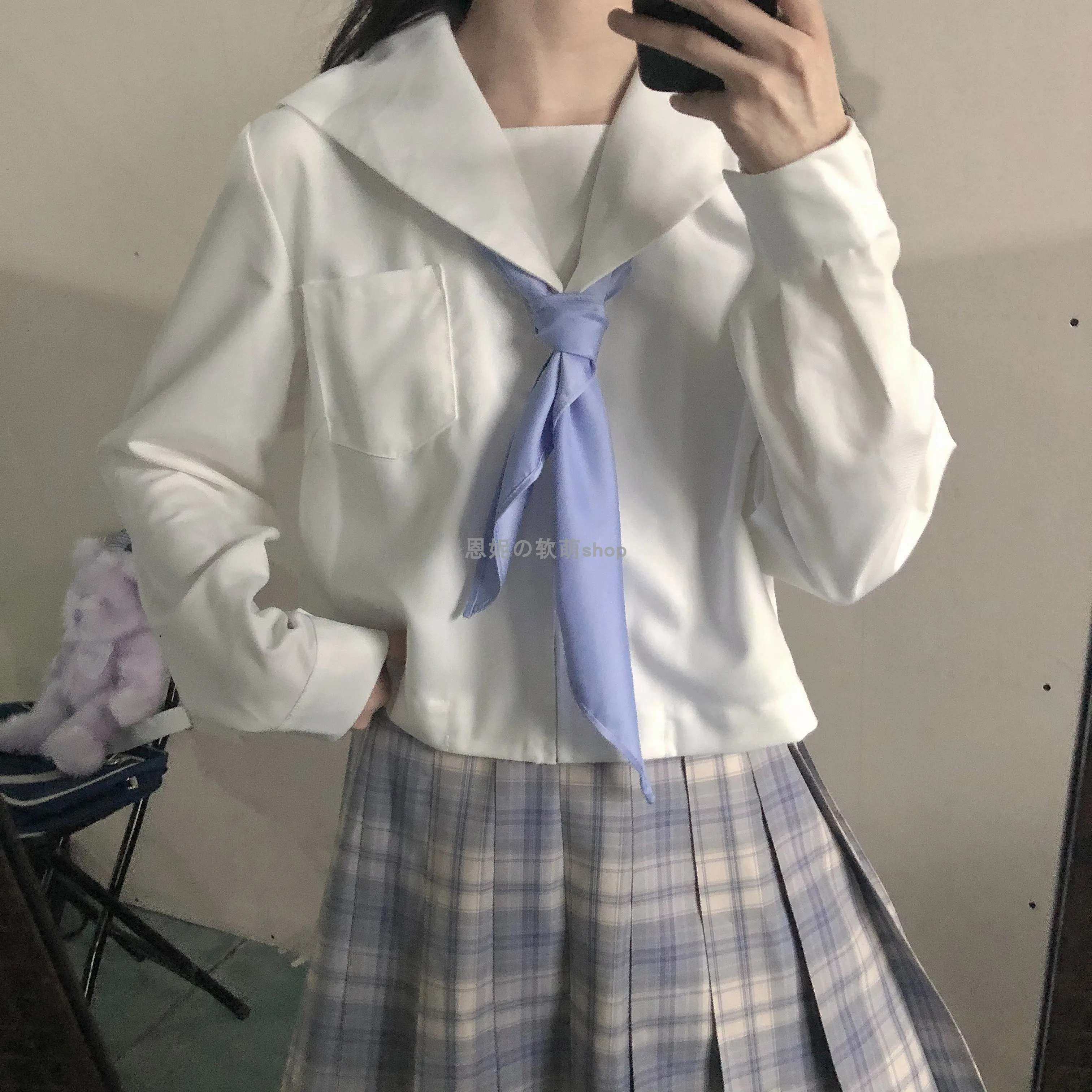 

Daily Collocation Single Product Triangle Scarf Japanese Cute Preppy Uniform JK Sailor Suit Neckerchief Girl Big Bow Tie Student