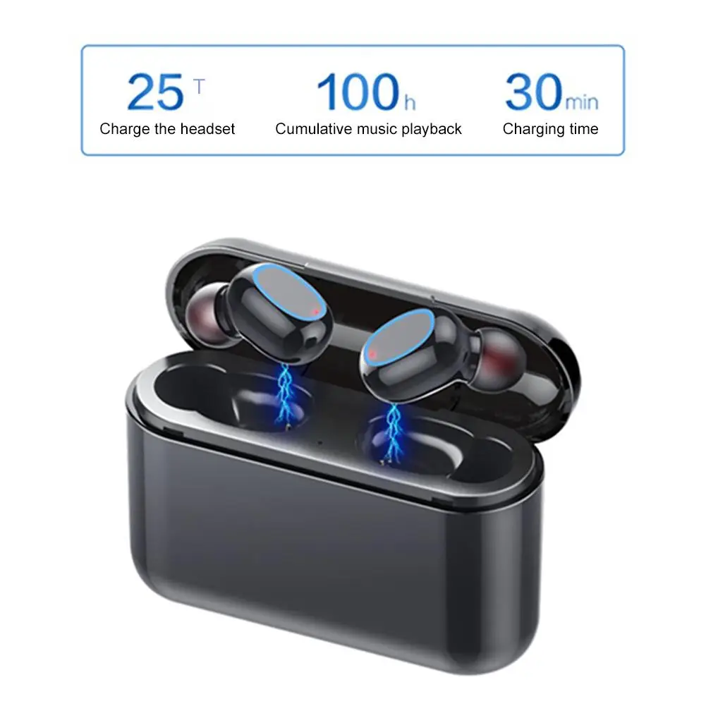 Беспроводные наушники Mini TWS Bluetooth 5 0 с двойным микрофоном и зарядным футляром