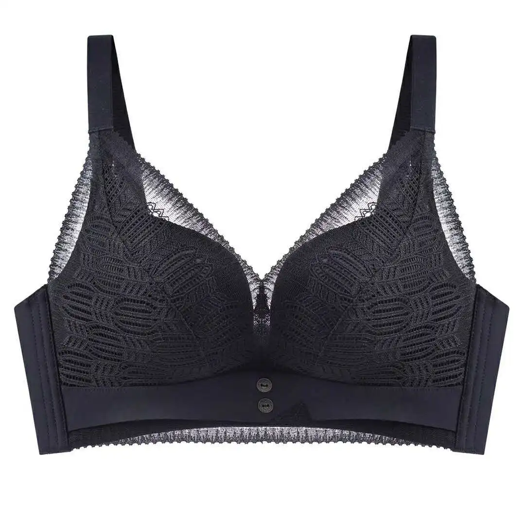 

Stylish unmarked maple leaf lace comfortable breathable Q bullet cotton gathered unrealed steel ring adjustment type
