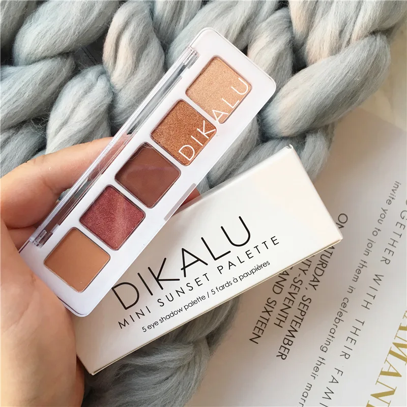 

5IN1 Glitter Matte Shadow Palette Long-lasting Shimmer Powder Sunset Eyeshadow Newyear Gift Paletas De Sombras Nuevas T1278
