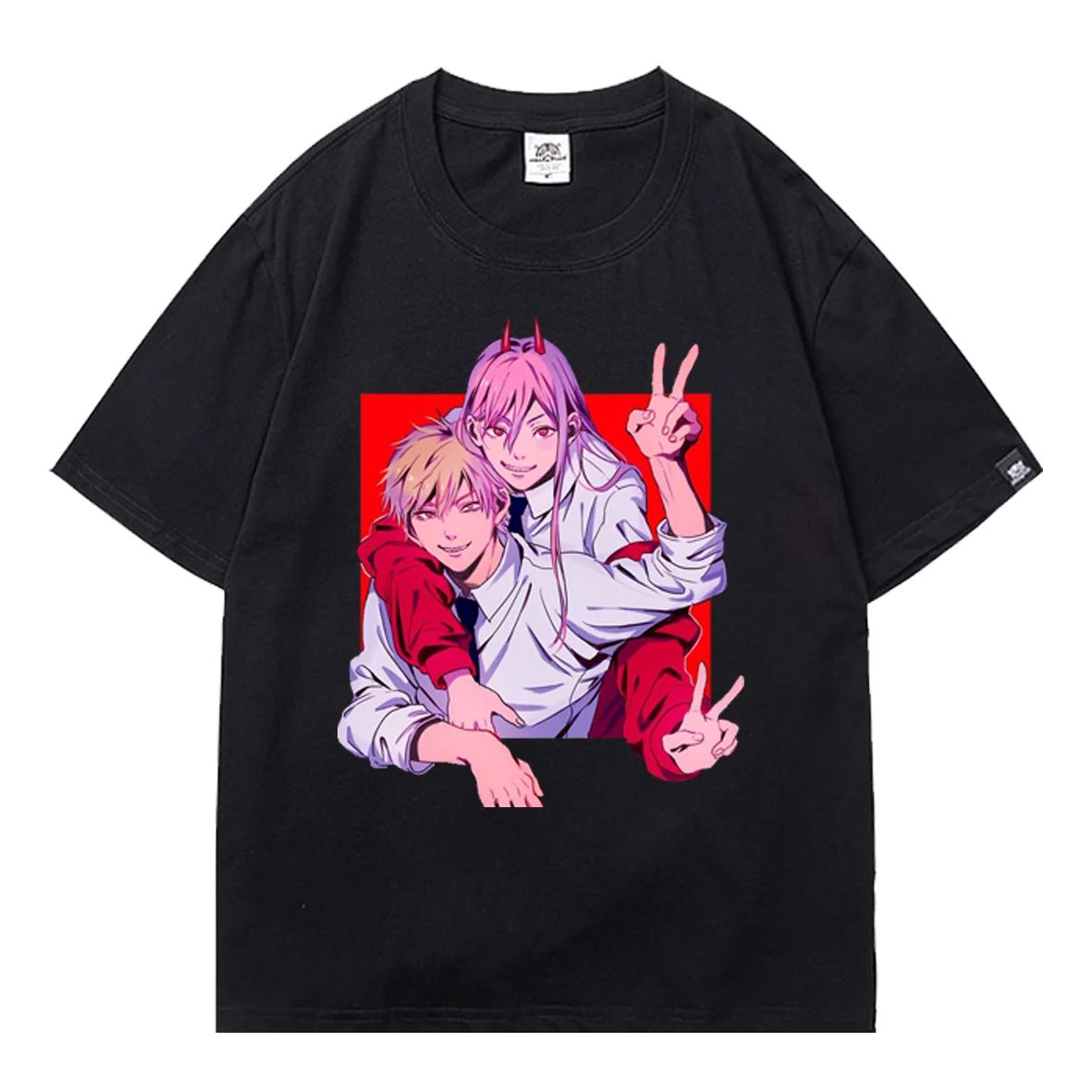 

2021 Manga Chainsaw Man Oversized T-shirt Teen Boys Goth T Shirts Mens summer T-shirt Cool Anime Street Tee Tops Men T-shirt