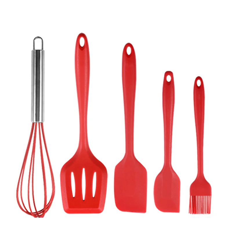 

Набор силиконовой посуды из 5 предметов, набор силиконовой посуды, силиконовый скребок, шпатель для утечки, щетка для масла, инструменты