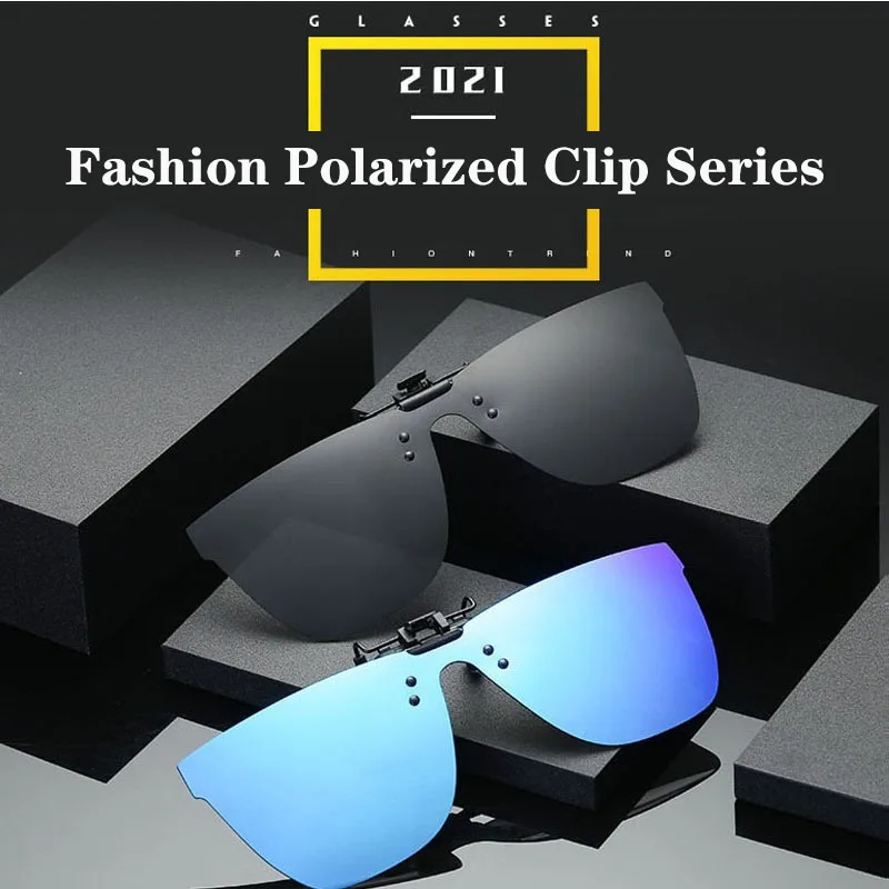 2021 Fashion Polarized Glasses Driving Outdoor Clip on Sunglasses Night Vision For Silicone Frame Unisex