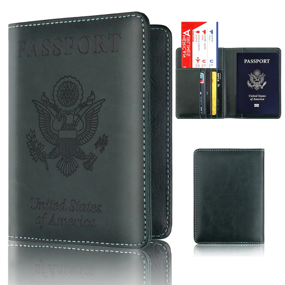 22 Colors Luxury Solid Passport Cover for Men Women Travel Passport Case Travel Document Cover RFID Card Holders Wallet