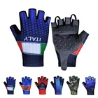 Итальянские велосипедные перчатки на полпальца дышащие Нескользящие Гелевые перчатки MTB дорожные велосипедные перчатки мужские женские мужские уличные спортивные перчатки