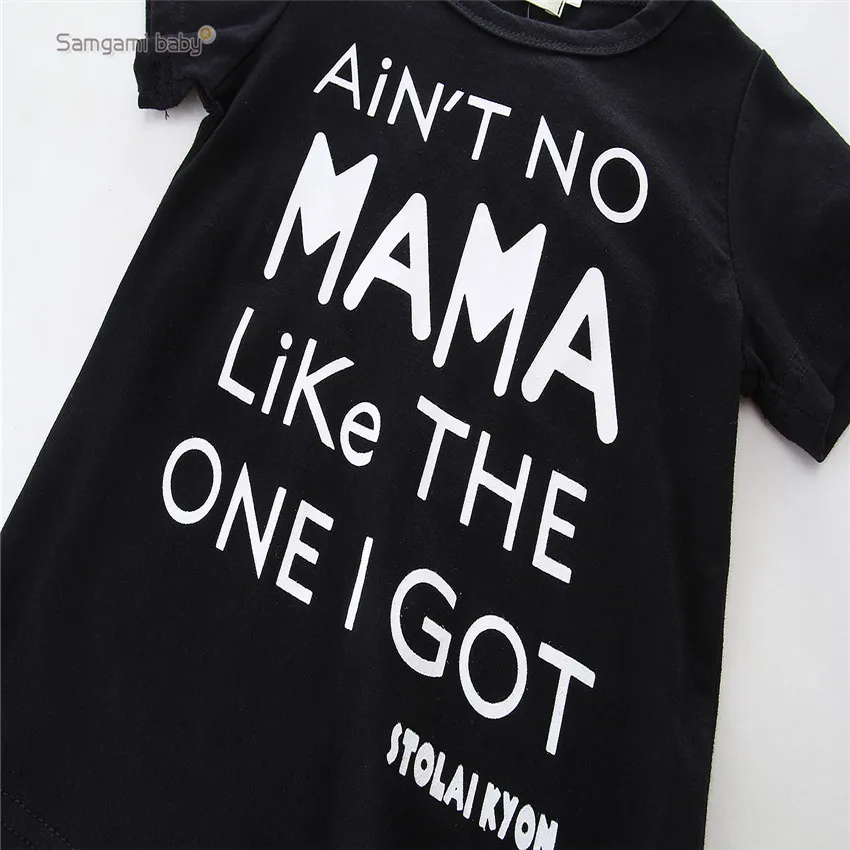 

2020 Summer New Set European and American Children Clothing Boys Ins Kids Short-sleeved Suit Black T-shirt with Long Pants Jeans