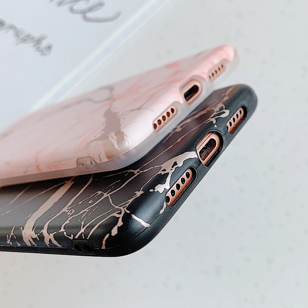 Чехол-накладка для Huawei P40 P30 P20 Mate 30 20 Pro Lite с гальваническим покрытием мраморным |