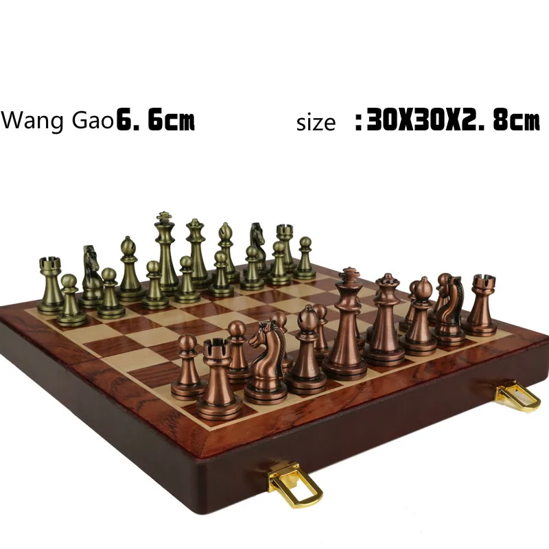 Высококачественная Шахматная Подарочная коробка металлические бронзовые