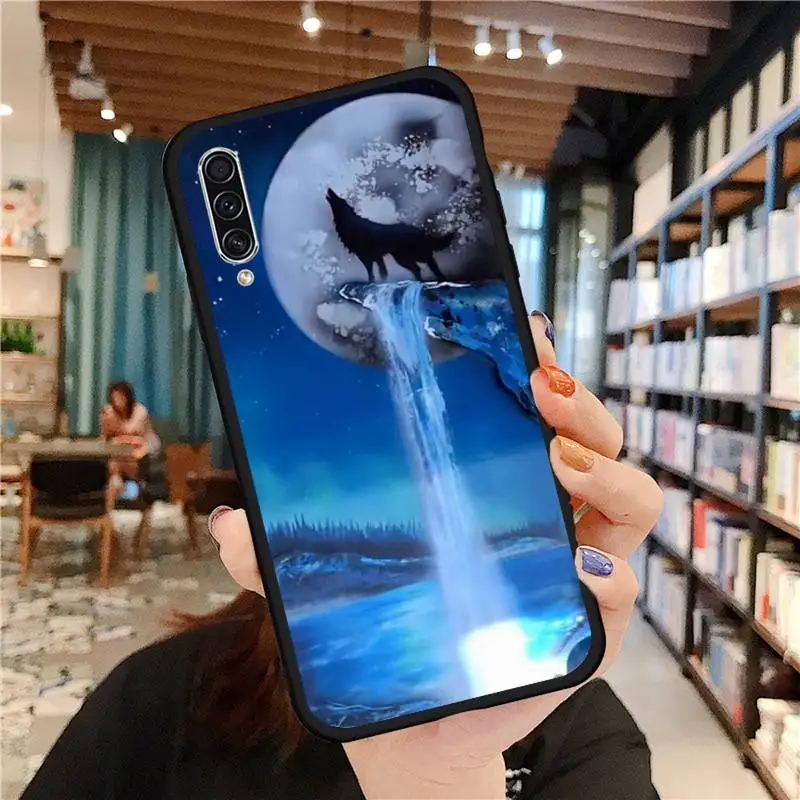 

Wolf night animal pattern Phone Case For Samsung galaxy A S note 10 7 8 9 20 30 31 40 50 51 70 71 21 s ultra plus