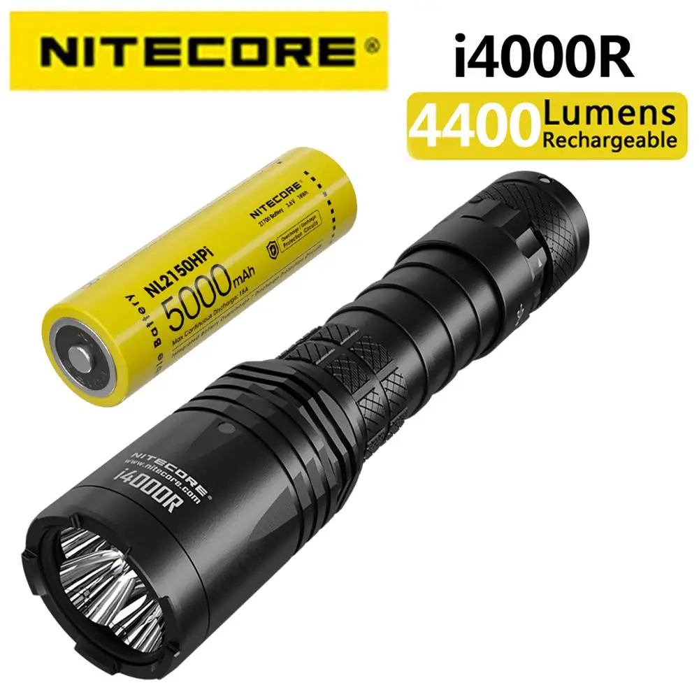 Инновационный фонарик NITECORE I4000R 4400 люмен оснащенный батареей большой емкости 21700