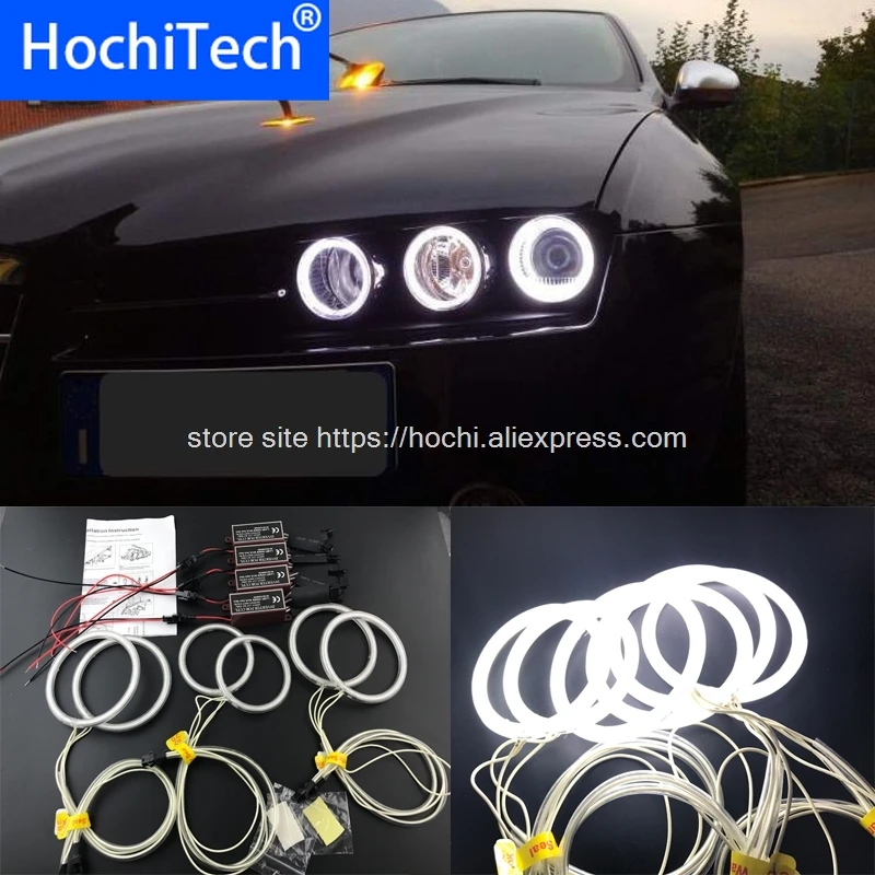 HochiTech отлично с холодным катодом(CCFL) Ангельские глазки комплект ультра яркий лампы подсветки для Alfa Romeo 159 2005 2006 2007 2008 2009 10 2011