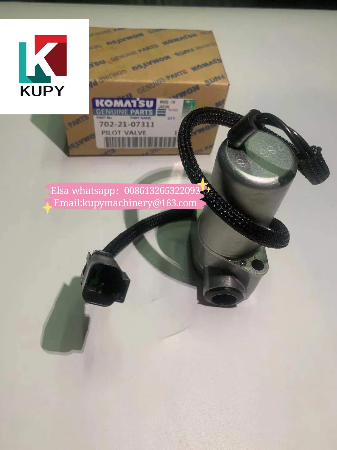 Соленоидный клапан насоса экскаватора KUPY 702-21-07311 PC130-7 PC130-8 PC128US PC138US для komatsu