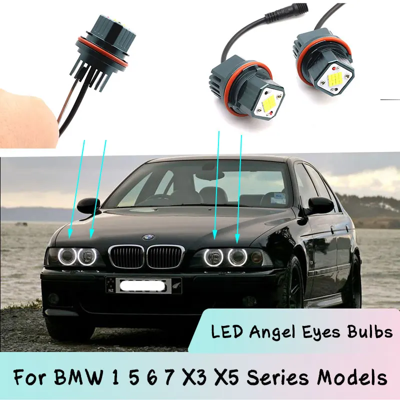 

160W LED Angel eyes bulb Lamps For BMW 1 5 6 7 X3 X5 Series Headlight Halo Rings Light E60 E61 E63 E64 E87 E39 E65 E66 E83 E53