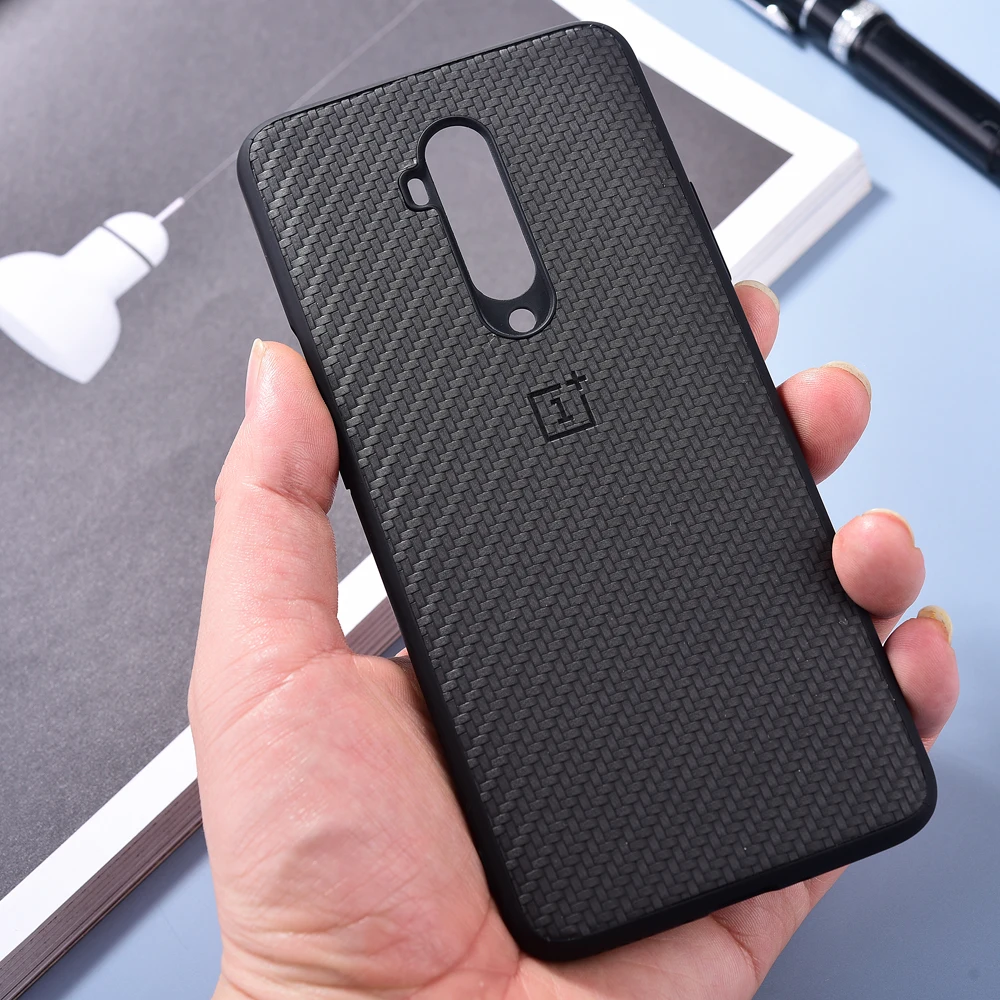Oneplus 7T Pro Чехол из углеродного волокна Кожаный жесткий ударопрочный чехол с