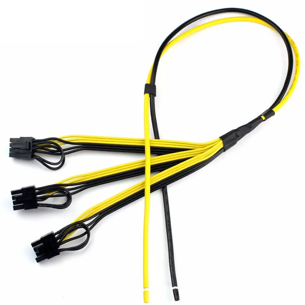 

Voeding Kabel 6 + 2 Pin Card Lijn 1 Naar 3 Miner Graphics Card Cable Adapter Kabel Splitter Draad Voor Mijnwerker Btc BTC Mining