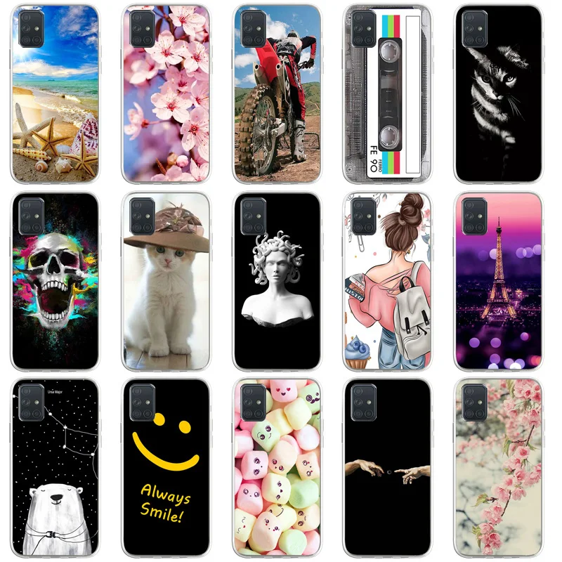 

For Samsung A70 Case Soft Tpu Phone Back On Samsung A7 2019 A 70 6.7 inch Silicon Transparent printing Cover Bumper Phone Cases