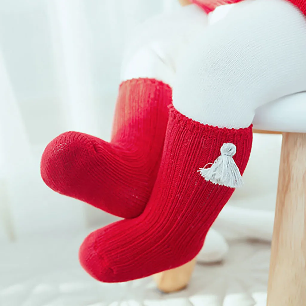 4 Piece Set Autumn Winter Newborn Infant Baby Boys Girls Solid Colors Cotton Floor Socks New Year Gift Box Chaussette 0-3T#g4 | Детская