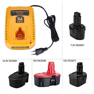 eu plug for dewalt battery charger dc9310 7 2v 18v nicad nimh battery dw9057 dc9071 dc9091 dc9096 batteia charger free global shipping