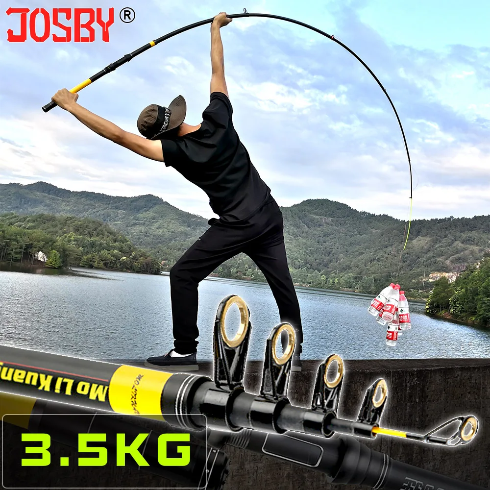 JOSBY Pesca телескопическая удочка для ловли рыбы нахлыстом спиннинг ультра светильник для карбонового фидера Удочка снасть 2,1 М 2,4 М 2,7 м 3 м 3,6 м Мини Путешествия