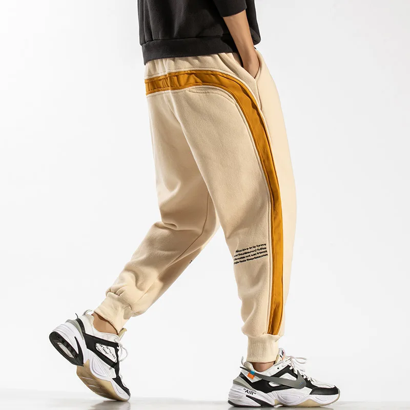 Мужские спортивные брюки с полосками по бокам, брендовые джоггеры, свободные брюки-султанки в стиле хип-хоп, джоггеры