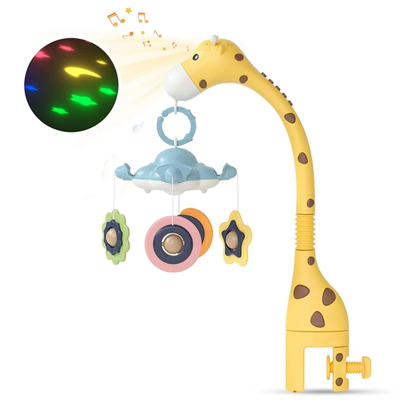 

Baby Musical Crib Mobile Baby Crib Hanging Toys with Projection & Night Hanging Rotating Teether Rattle Toy for Baby