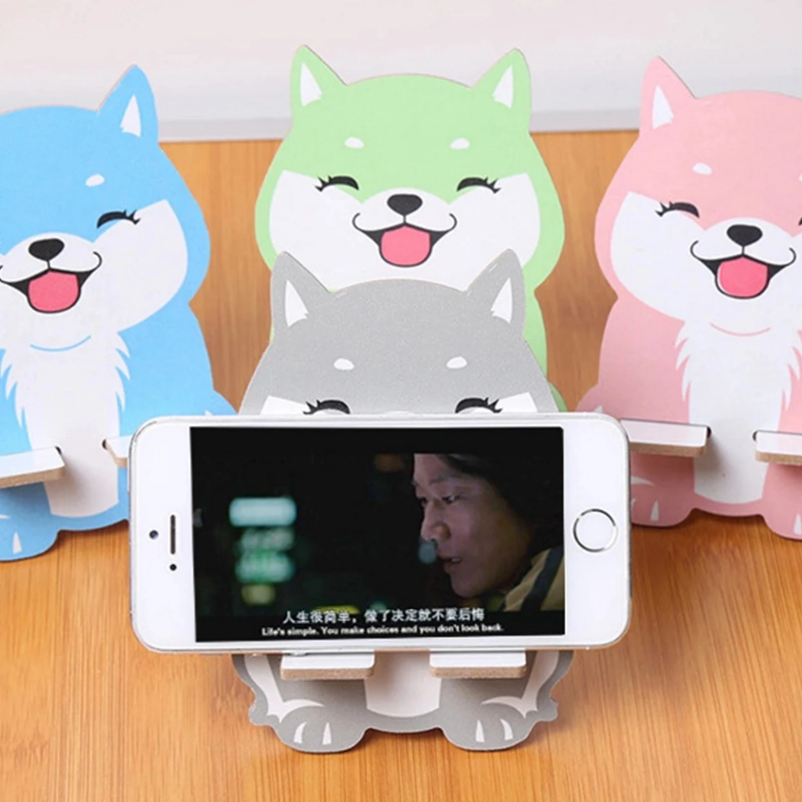 

Cartoon Animal Cellphone Holder Wooden Light Weight Bear Cat Phone Stand Desktop Bracket Universal Mobile Phone Tablet Holder