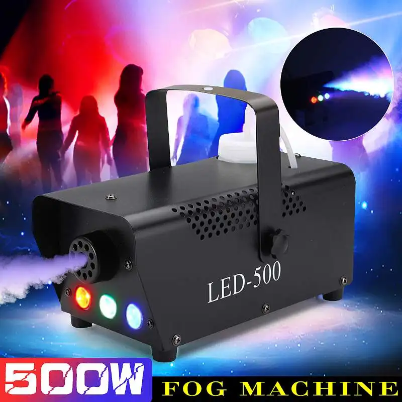 

3 Led 500W remote control smoke machine mini Red Blue Green Mixed color fog machine for car disco bar stage performance show