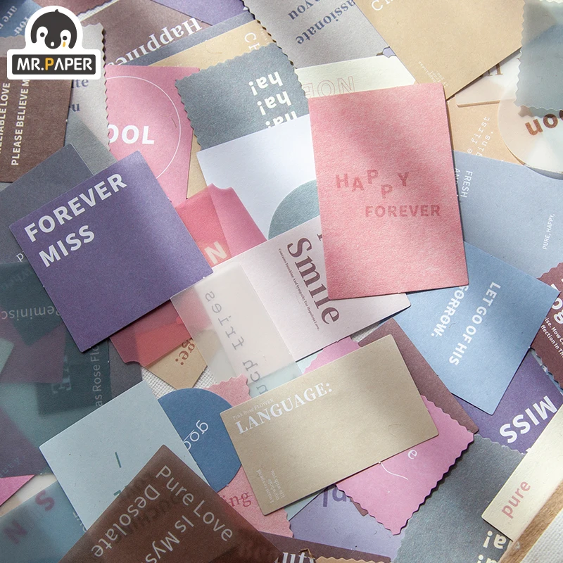 Mr.paper 8 стилей s 40 шт наклейки пасты Ins стиль мульти узор много цветов креативные
