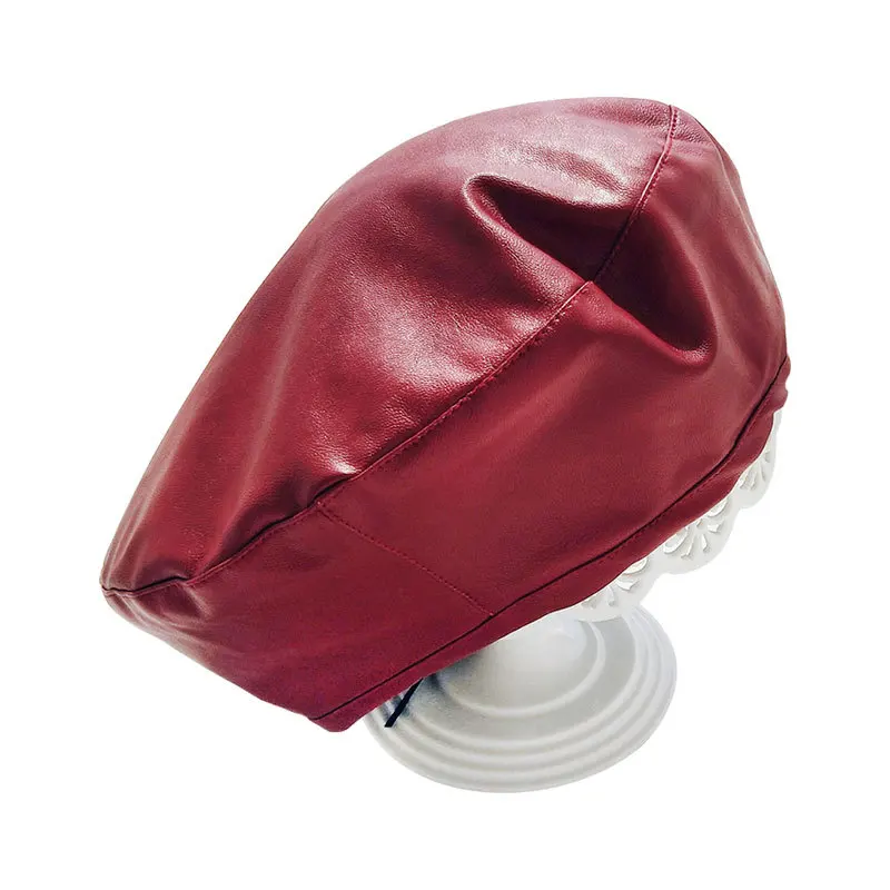Fashion Felt Leather Beret Hat Women Cap Female Ladies Beanie Beret Girls For Spring And Autumn women hat boina invierno hombre