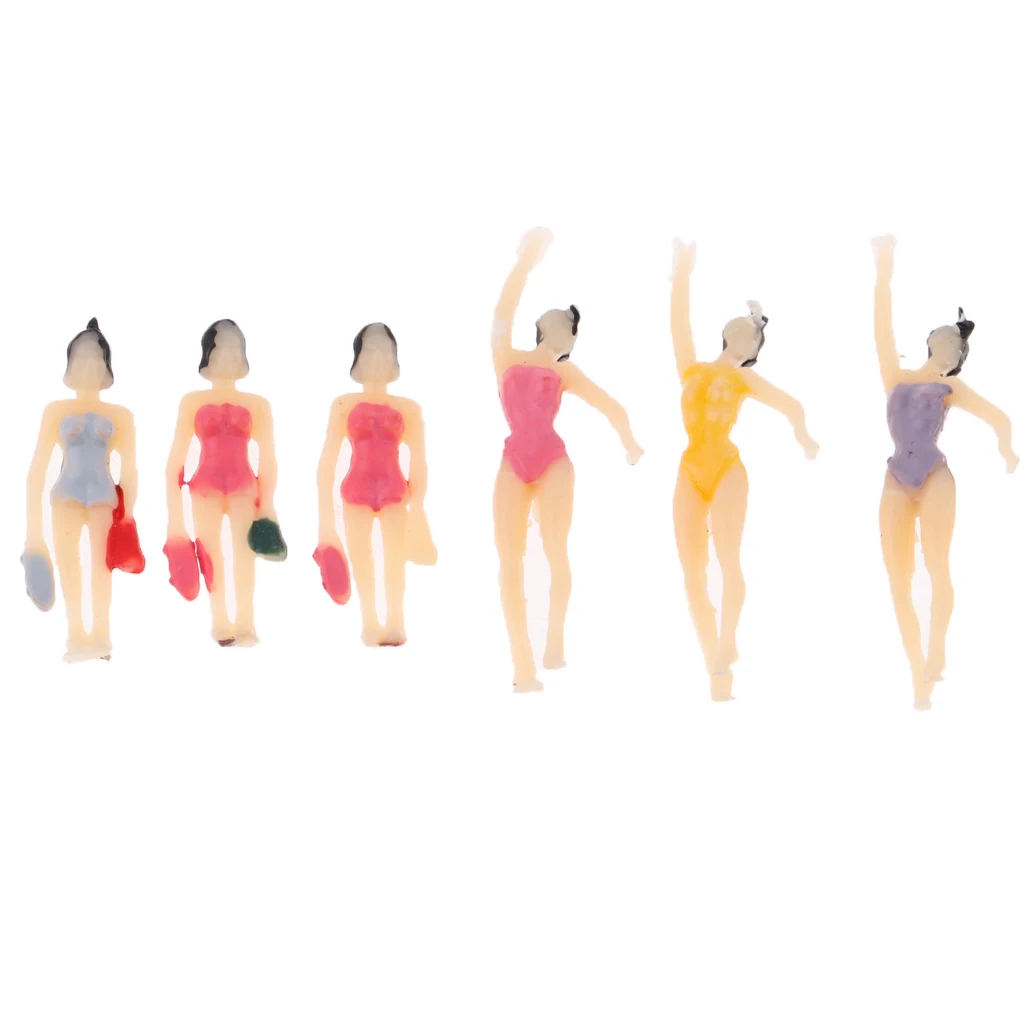 

20Pcs N 1/150 Painted Model Figures People Male Female Swimmers 1.2cm Height