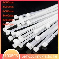cable tie 100pcs whiite nylon live buckle cable tie can be reused self locking plastic tie fastening ring cable zip wraps strap