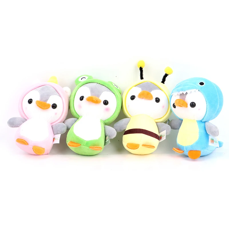 

12CM Penguin Stuffed Plush Animal Pendant Keychain Doll Stroller Toys For Children Kids Small Mini Plush Toys Baby Xmas Gift