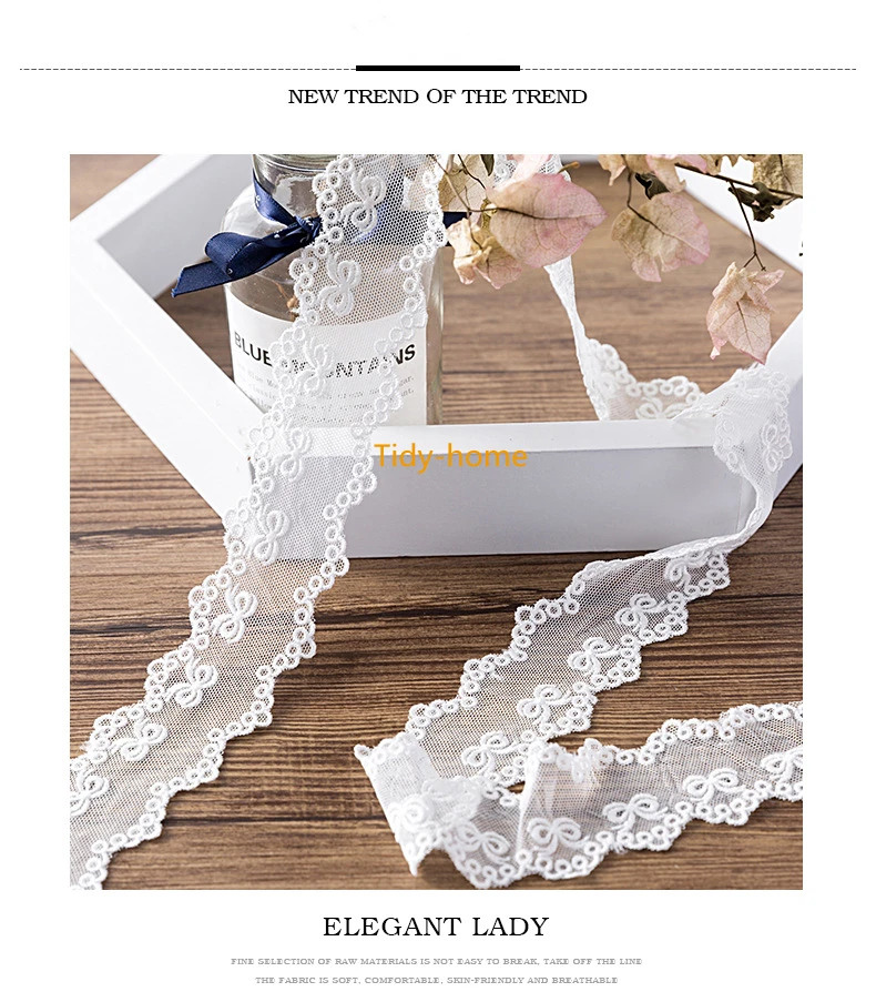 1 ярд новая белая вышивка бабочки кружевная отделка свадебное украшение лента