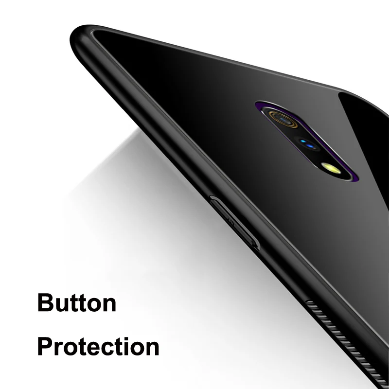Для OPPO Realme X Чехол звездная звезда закаленное стекло + ТПУ Край Тонкий Жесткий