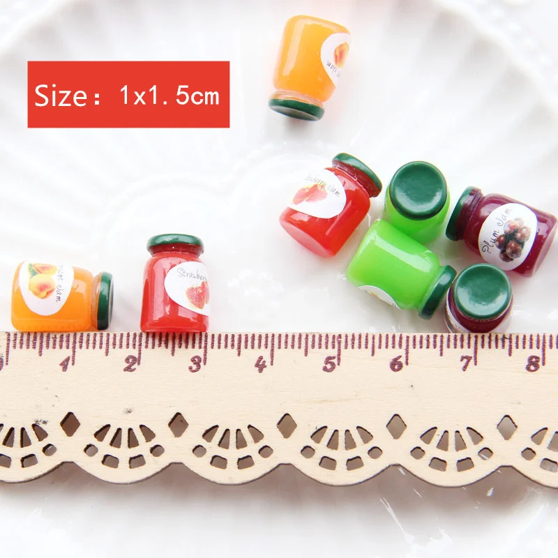 8 Pcs Mini Canned Fruit Dollhouse Miniatures Doll Food Kitchen   Accessories Resin Plasticine Slime Kids Gift Pretend Play Toy images - 6