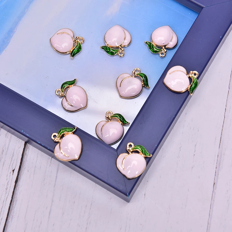 10 шт металлические эмалированные Подвески Фрукты подвески персики для сережек