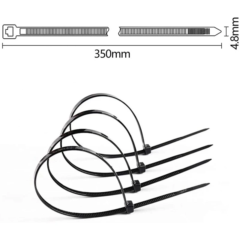 

Cable Tie 250/300 / 350X4.8Mm, Cable Tie, Premium Nylon Cable Tie, Practical and Durable, Black,