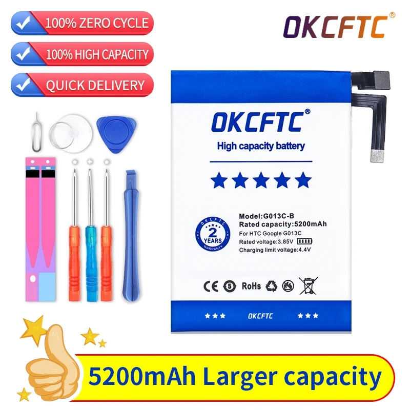 

OKCFTC 5200mAh G013C-B Go13C-B C1 G013CB Battery For Google Pixel 3 XL 3XL Pixel XL 3 Mobile Phone Battery