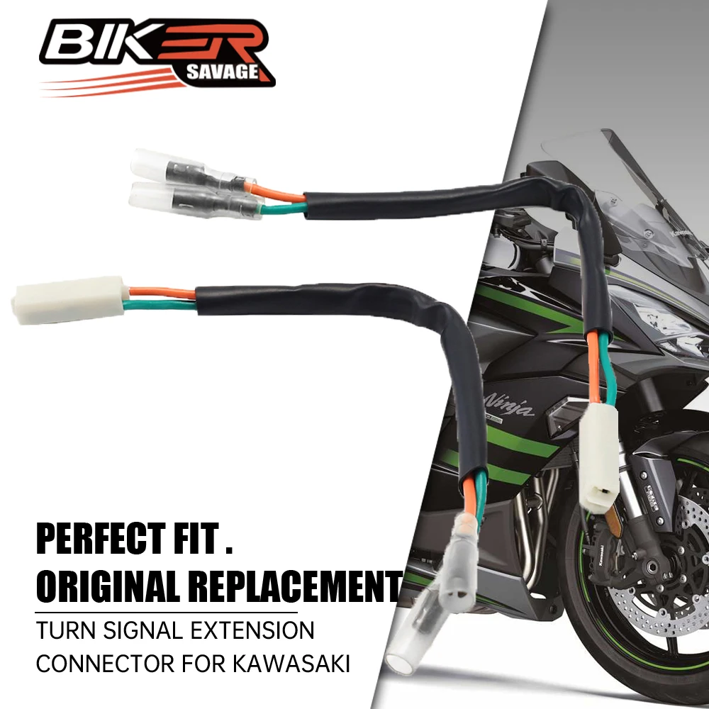 

Motorcycle Turn Signal Light Harness LED Lamp Adapter Extension Cable Marker Wire Harness Adapters Plug For KAWASAKI Accessories