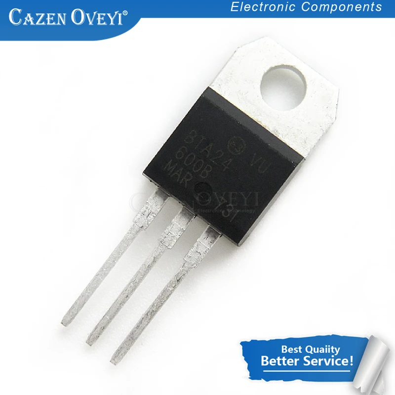 10pcs/lot BTA24-600B BTA24-600 BTA24 Triacs 25 Amp 600 Volt TO-220 In Stock | Электронные компоненты и