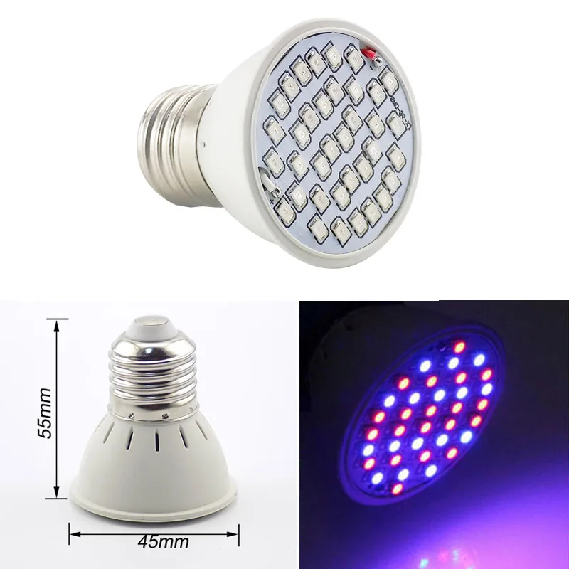 

10pcs 36 led plants Grow lamp Hydroponics phytolamp Veg E27 Bulbs flower cultivo growing box tent light indoor greenhouseR1