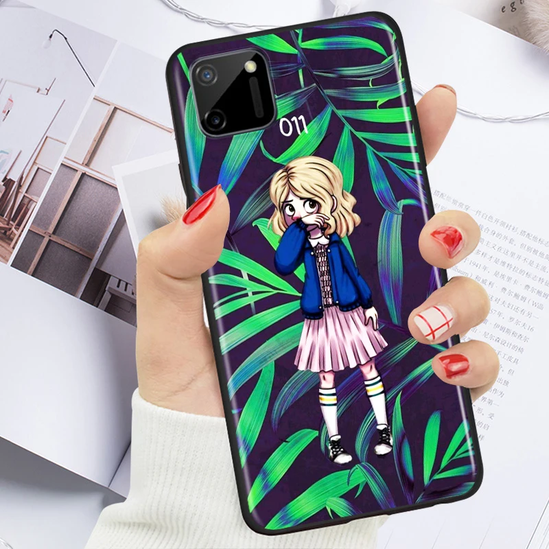 

Stranger Things cartoon for OPPO Realme V15 X5 X3 X50 X7 X2 C17 C11 C3 C2 7 7i 6 6S 6i 5 3 2 Pro Soft Black Phone Case