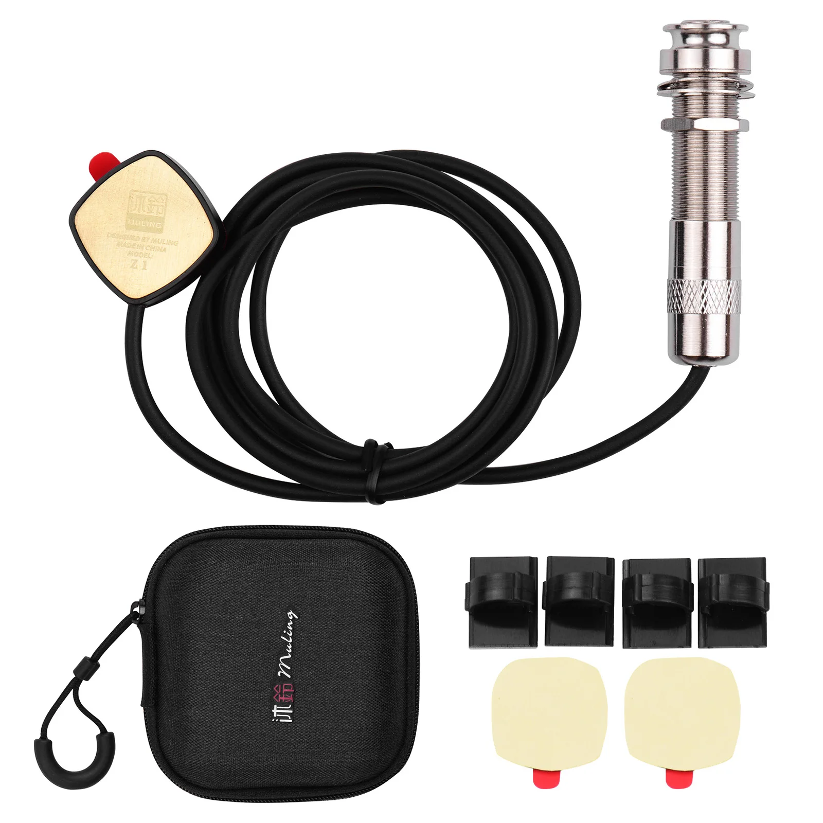 

Universal Self-adhesive Guitar Pickup Transducer 6.35mm Endpin Jack for Acoustic Classic Folk Guitar Ukulele Violin Cajon
