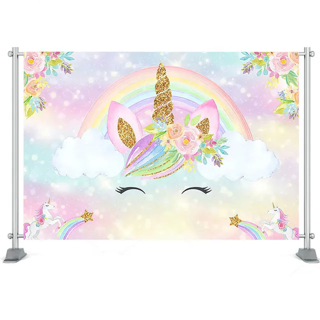 

Unicorn Theme Birthday Photography Backdrop Newborn Baby Shower Photographic Background For Photo Studio