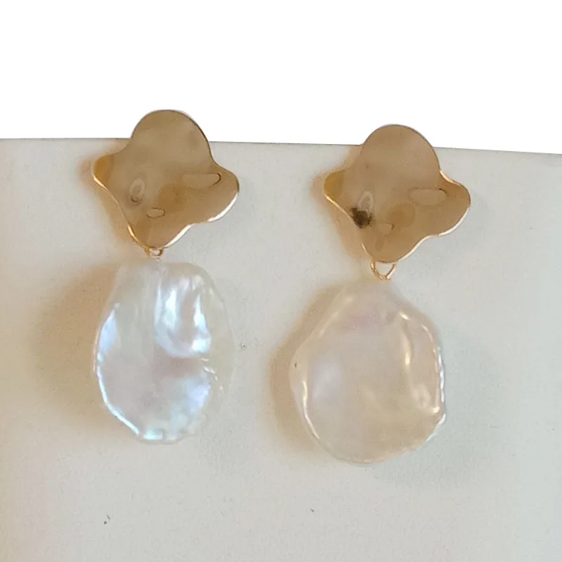 Высокое качество жемчужные серьги 100% природа Пресноводная жемчужина AAA большой