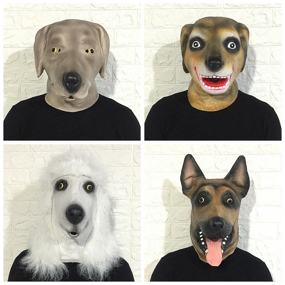 Собака животное маска для Хэллоуина костюм вечерние взрослых наращивания на всю