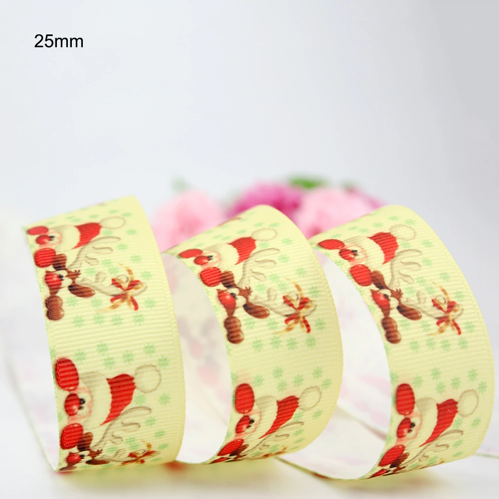 

Cartoon Christmas printed grosgrain ribbon 9-75mm DIY handmade materials christmas wedding gift wrap tape ribbons