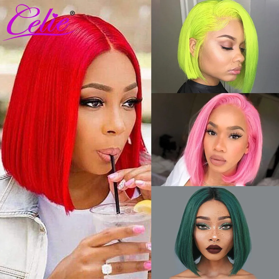 Парики из человеческих волос 613 зеленые красные оранжевые серые фиолетовые