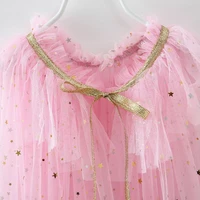 Christmas Costumes for Girls Blue Pink White Colorful Sequins Tulle Cape Halloween Birthday Costumes Princess Cloak